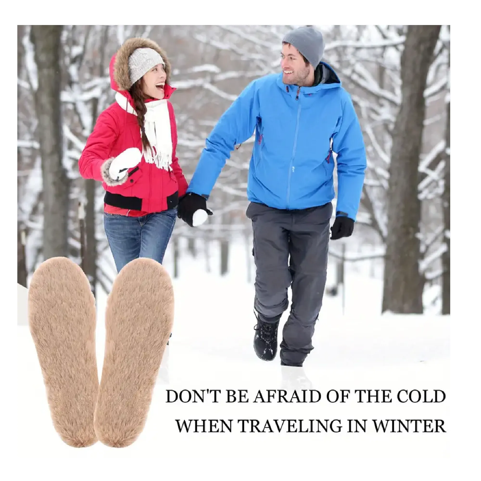 2 Pairs Faux Sheepskin Fluffy Warm Insoles For Winter, Comfortable Breathable Pads For Women & Men