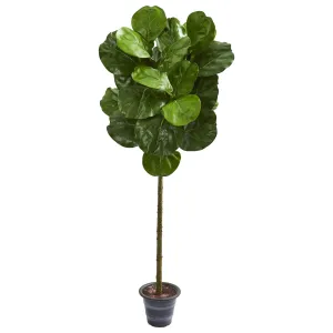 4' Artificial Fiddle Leaf Tree With Decorative Planter - Low Maintenance, Life-Like & Vibrant Silk Trees For Busy People.