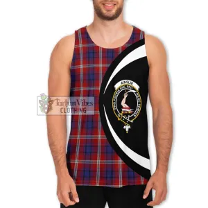 Ainslie Tartan Men's Tank Top with Family Crest Circle Style