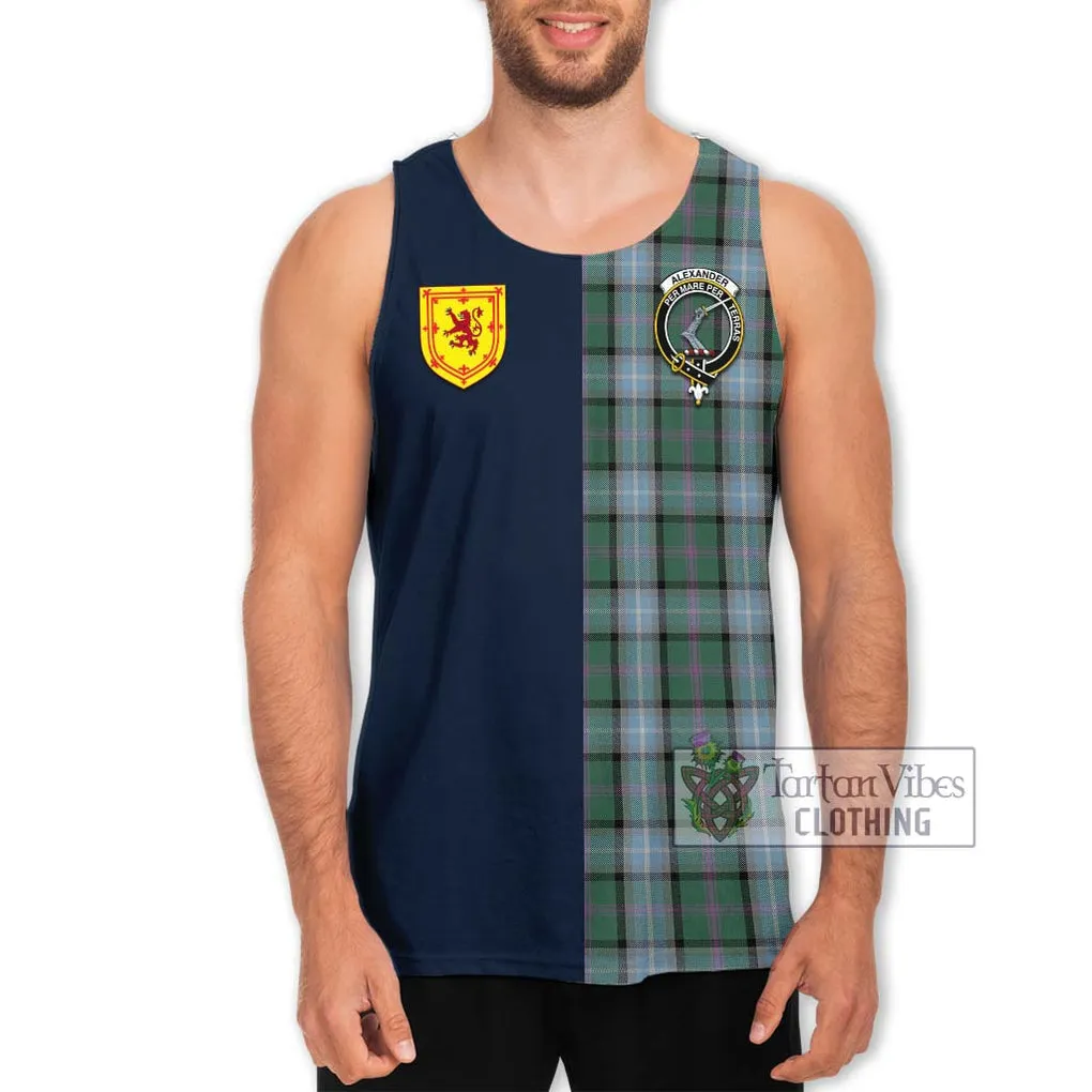 Alexander of Menstry Hunting Tartan Men's Tank Top Alba with Scottish Lion Royal Arm Half Style