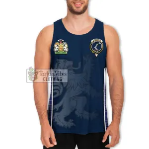 Alexander of Menstry Tartan Men's Tank Top with Family Crest and Lion Rampant Vibes Sport Style