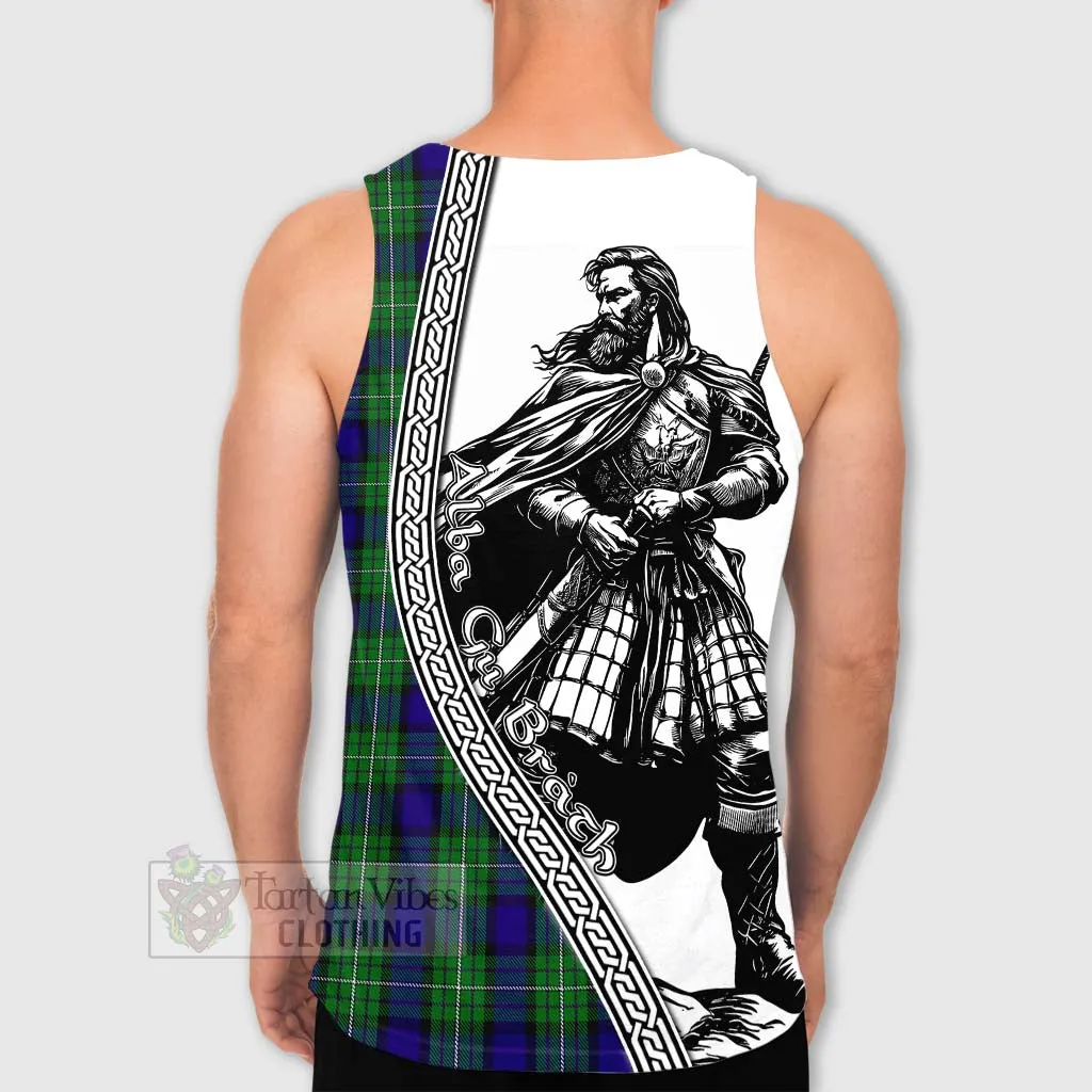 Alexander Tartan Clan Crest Men's Tank Top with Highlander Warrior Celtic Style