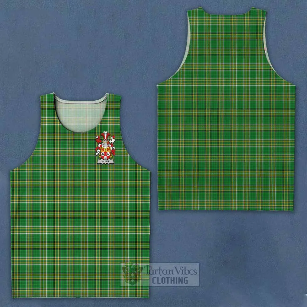 Allen Irish Clan Tartan Men's Tank Top with Coat of Arms