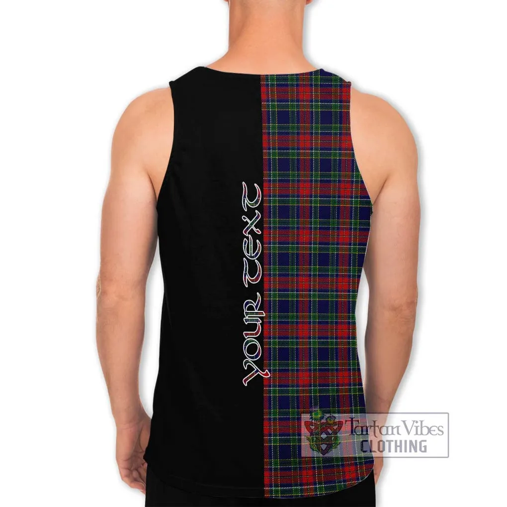 Allison Red Tartan Men's Tank Top with Family Crest and Half Of Me Style