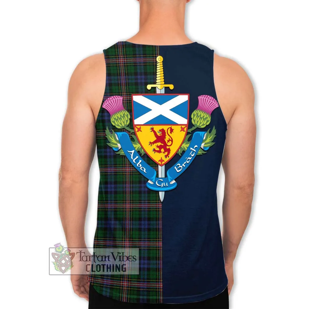 Allison Tartan Men's Tank Top Alba with Scottish Lion Royal Arm Half Style