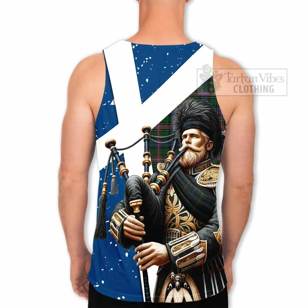 Allison Tartan Men's Tank Top with Family Crest Scottish Bagpiper Vibes