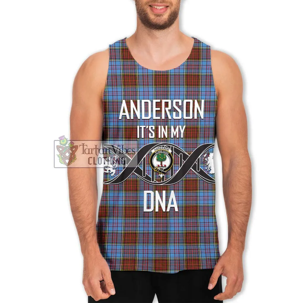 Anderson Modern Tartan Men's Tank Top with Family Crest DNA In Me Style