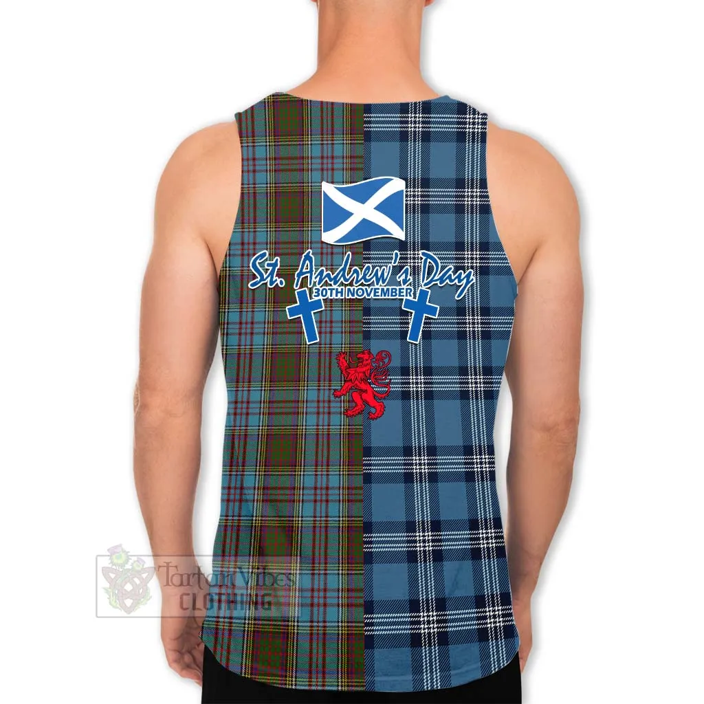 Anderson Tartan Men's Tank Top Happy St. Andrew's Day Half Tartan Style