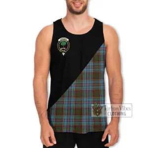 Anderson Tartan Men's Tank Top with Family Crest and Military Logo Style