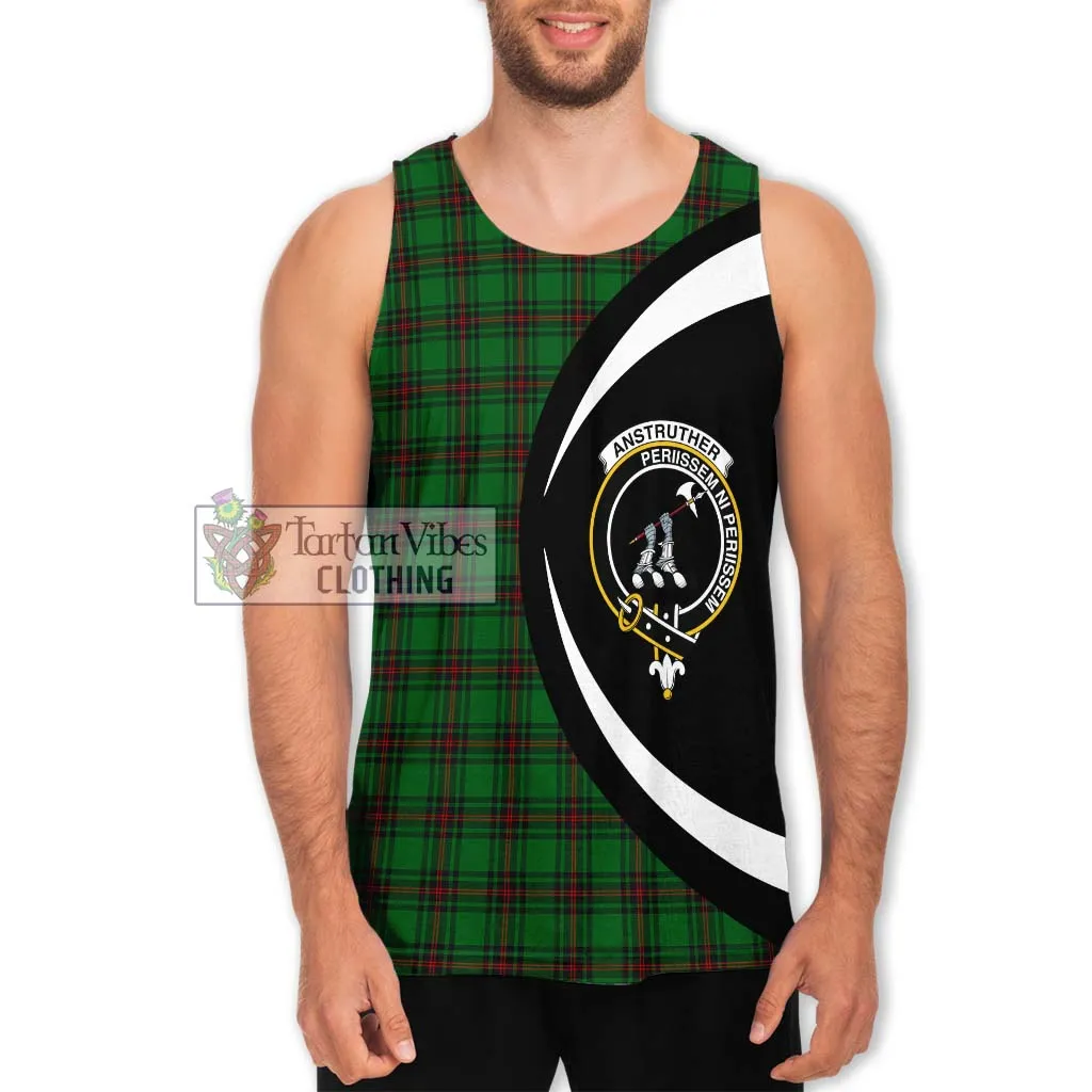 Anstruther Tartan Men's Tank Top with Family Crest Circle Style