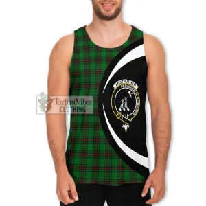 Anstruther Tartan Men's Tank Top with Family Crest Circle Style