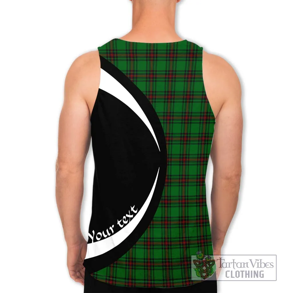 Anstruther Tartan Men's Tank Top with Family Crest Circle Style