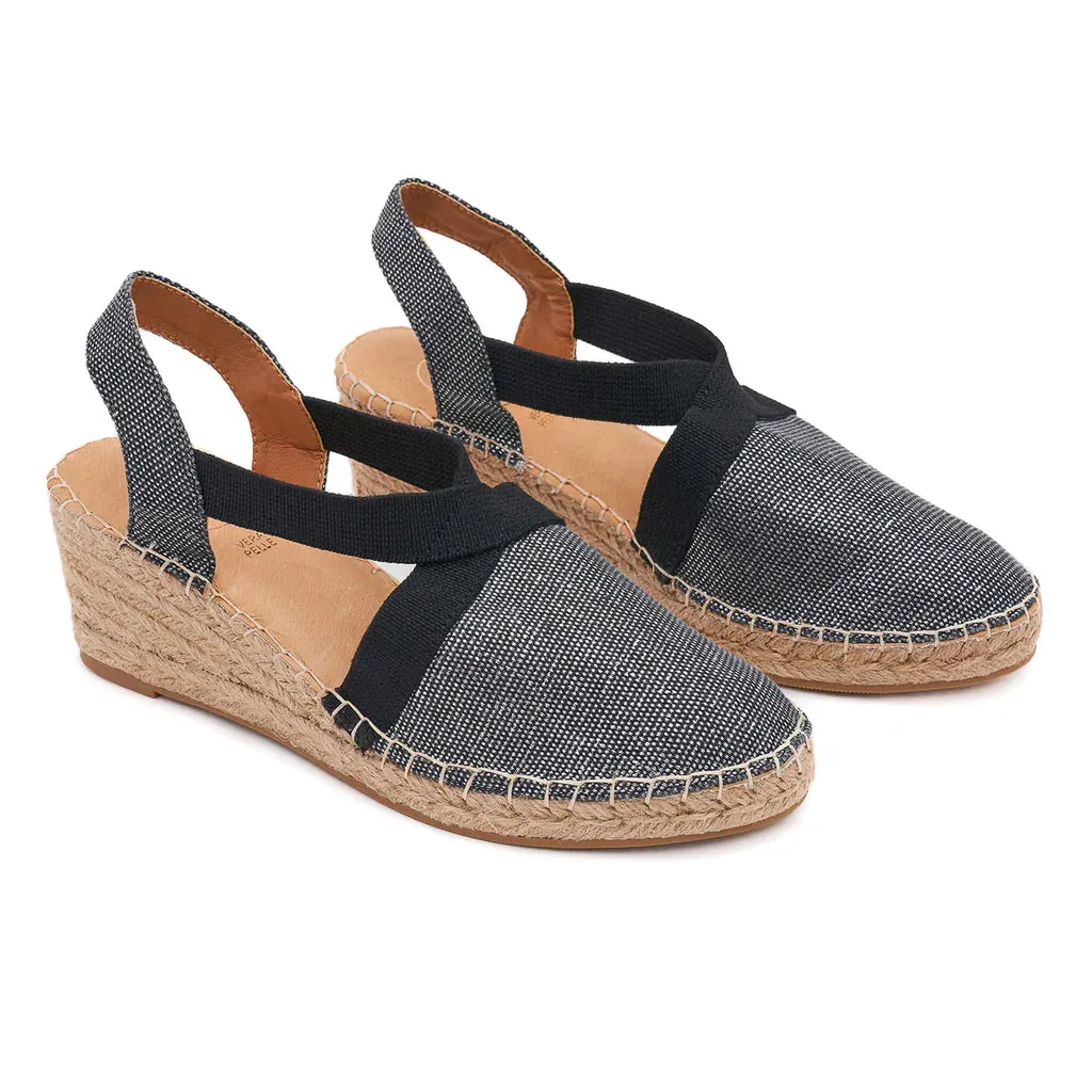 Anya Black Silver Espadrilles