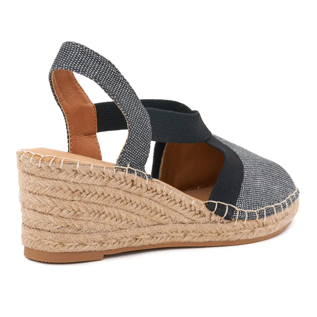 Anya Black Silver Espadrilles