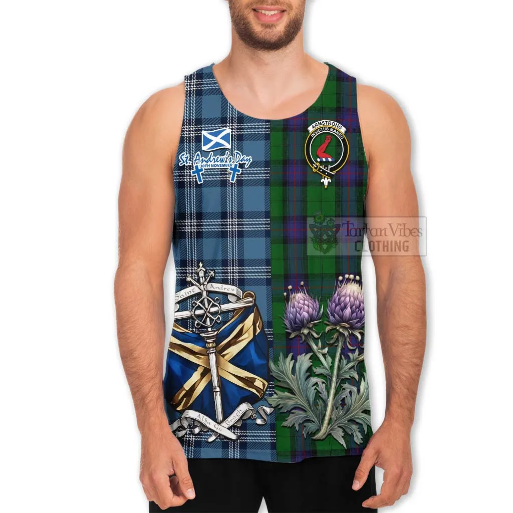 Armstrong Tartan Men's Tank Top Happy St. Andrew's Day Half Tartan Style