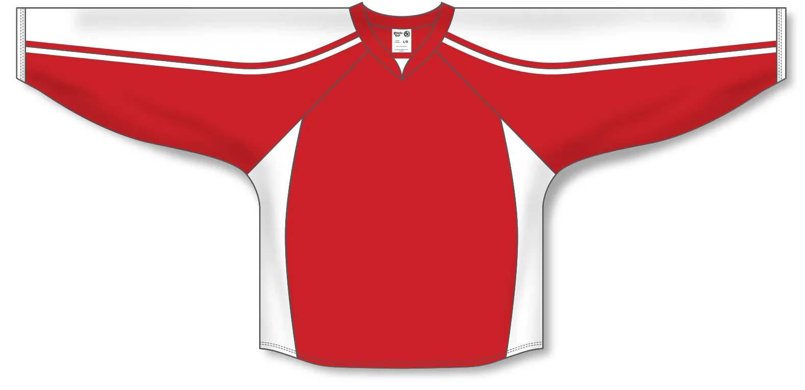 Athletic Knit (AK) H7600A-208 Adult Red/White Select Hockey Jersey