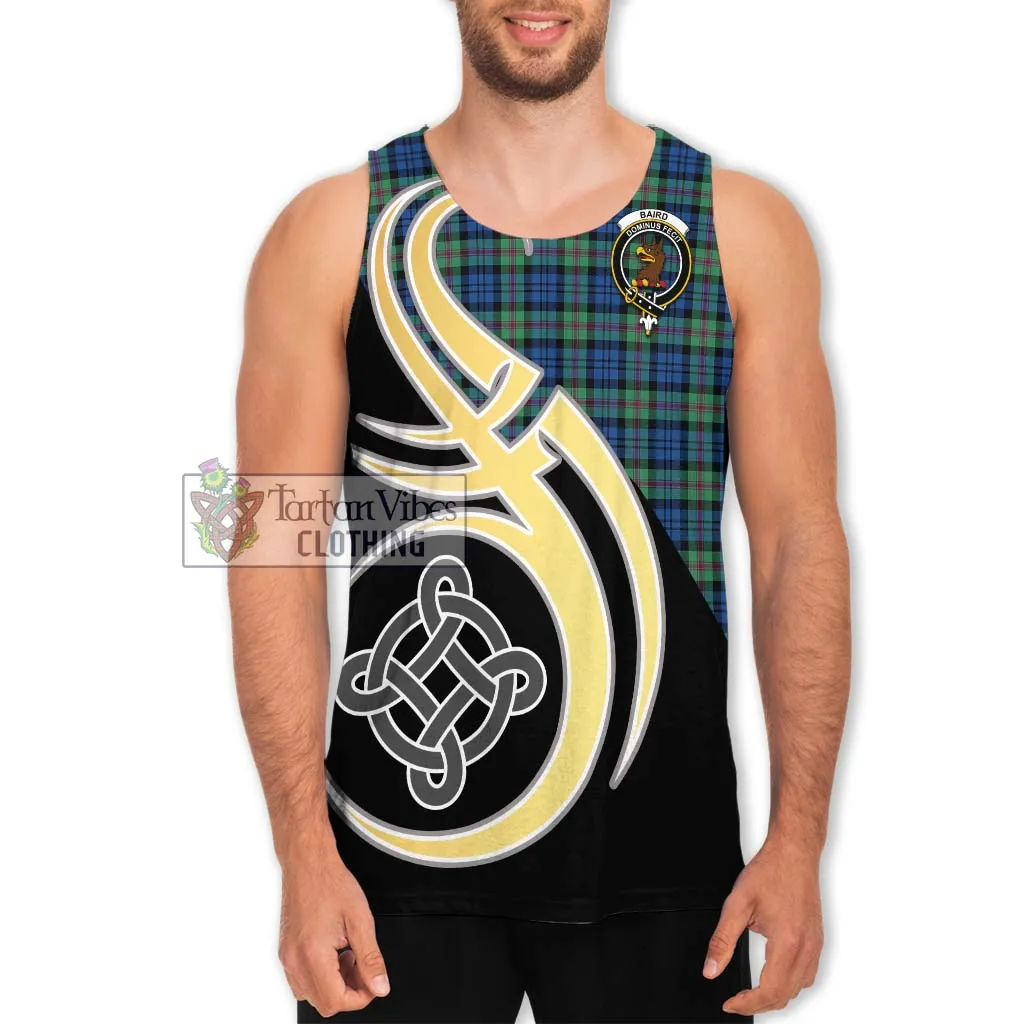 Baird Ancient Tartan Men's Tank Top with Family Crest and Celtic Symbol Style