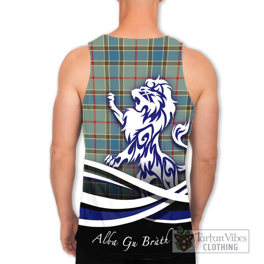 Balfour Blue Tartan Men's Tank Top with Alba Gu Brath Regal Lion Emblem