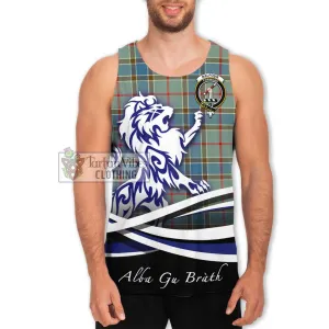 Balfour Blue Tartan Men's Tank Top with Alba Gu Brath Regal Lion Emblem