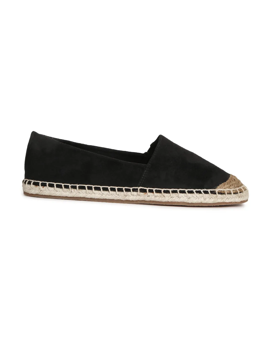 Black Micro Slip On Espadrilles