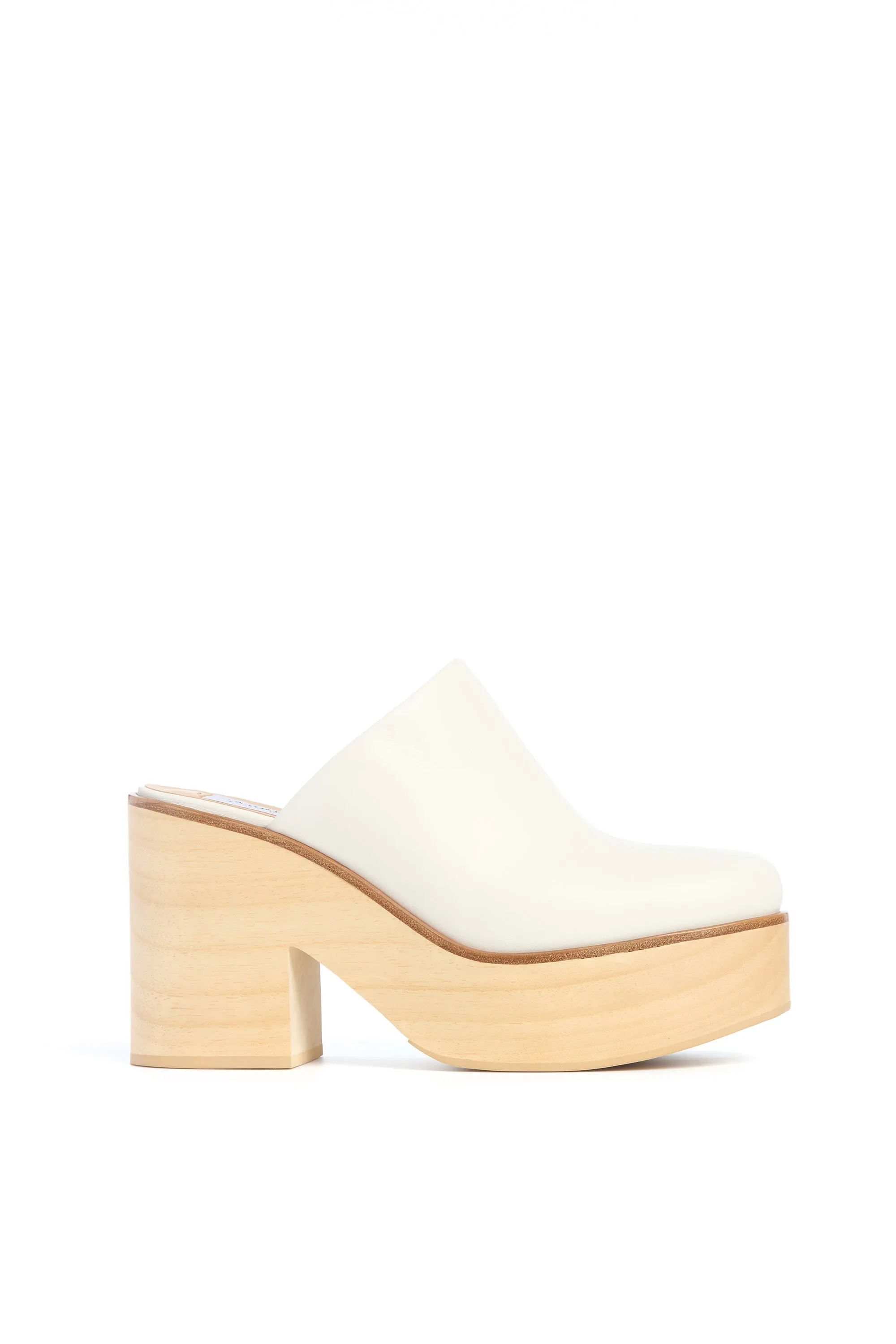 Blake Platform Mule in Ivory Leather