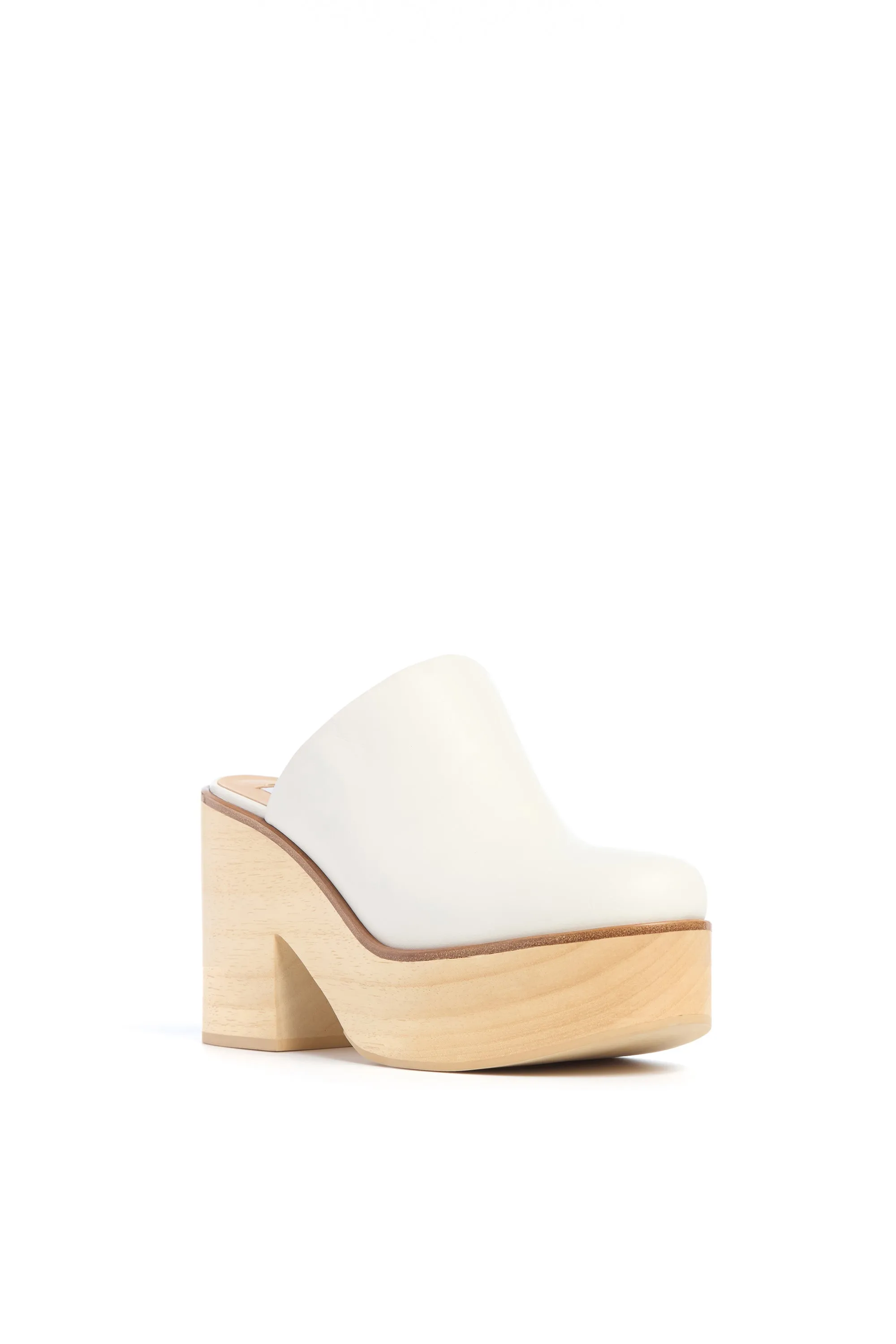 Blake Platform Mule in Ivory Leather