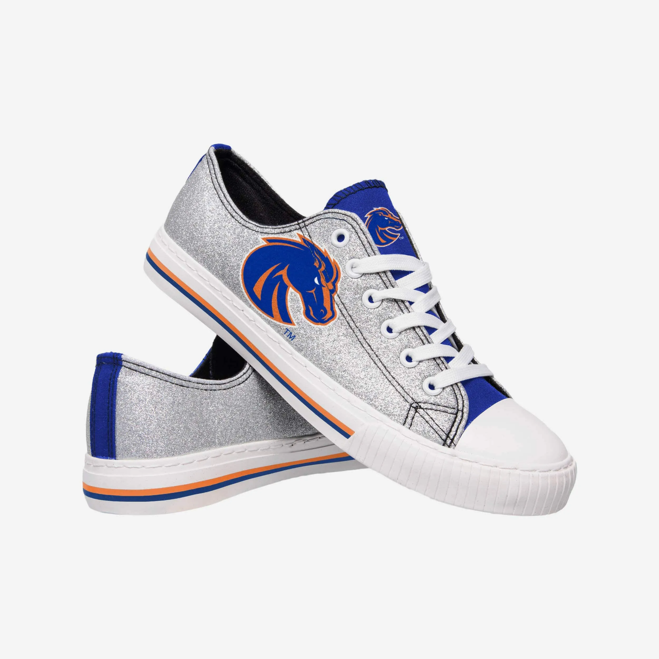 Boise State Broncos Womens Glitter Low Top Canvas Shoe