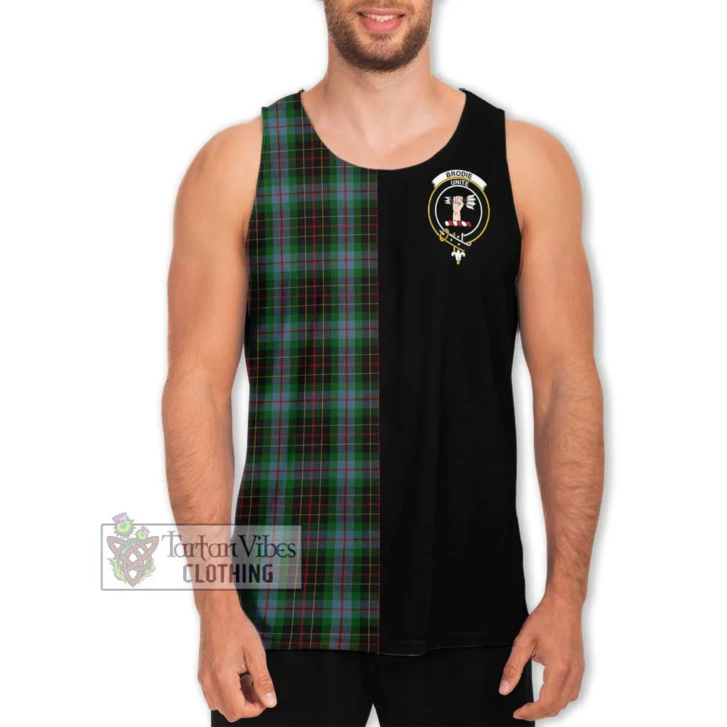 Brodie Hunting Tartan Men's Tank Top with Family Crest and Half Of Me Style