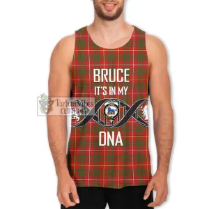 Bruce Modern Tartan Men's Tank Top with Family Crest DNA In Me Style