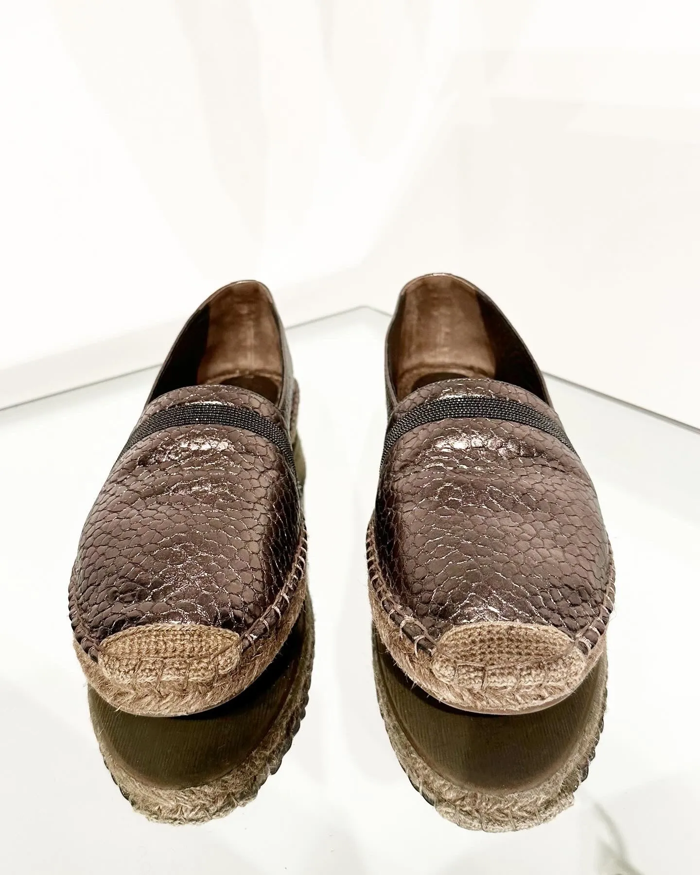 BRUNELLO CUCINELLI Leather Espadrille Flats