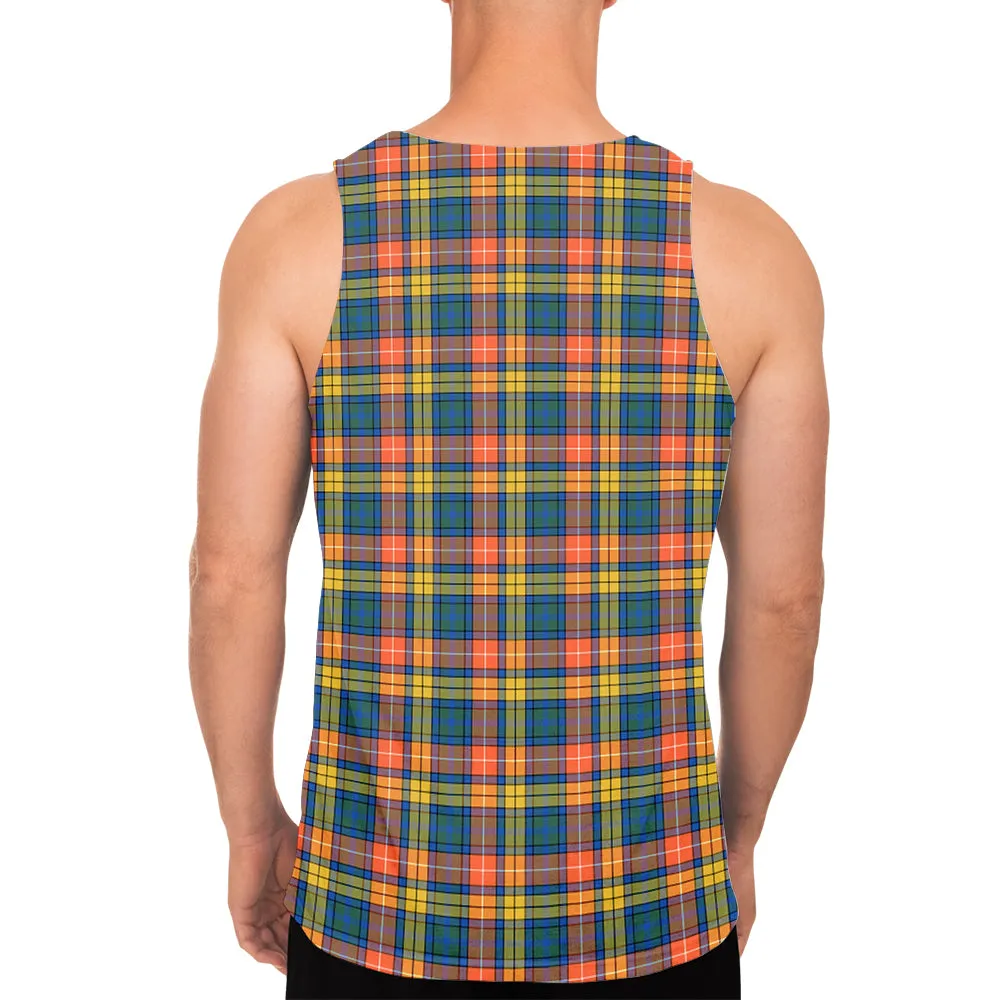 Buchanan Ancient Tartan Mens Tank Top with Family Crest