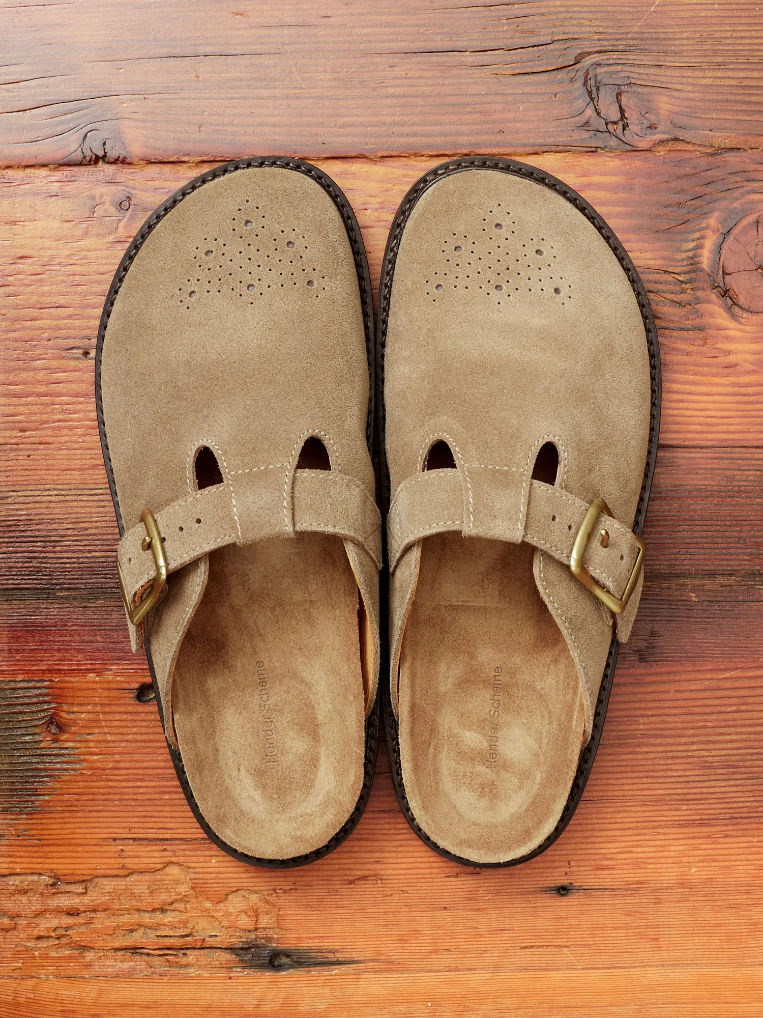 Buggs Suede Mule in Khaki Beige