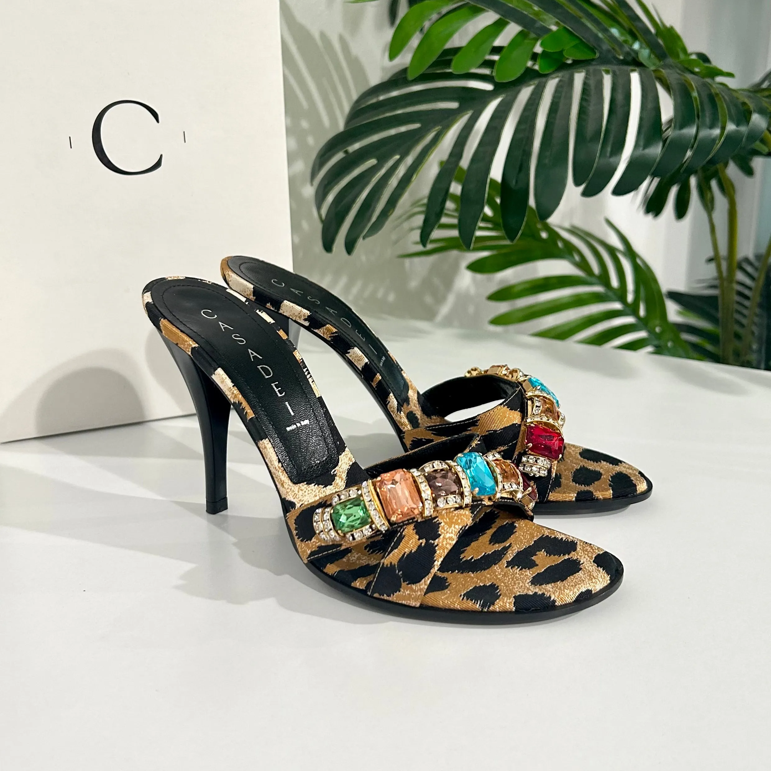 Casadei Crystal & Leopard Heels