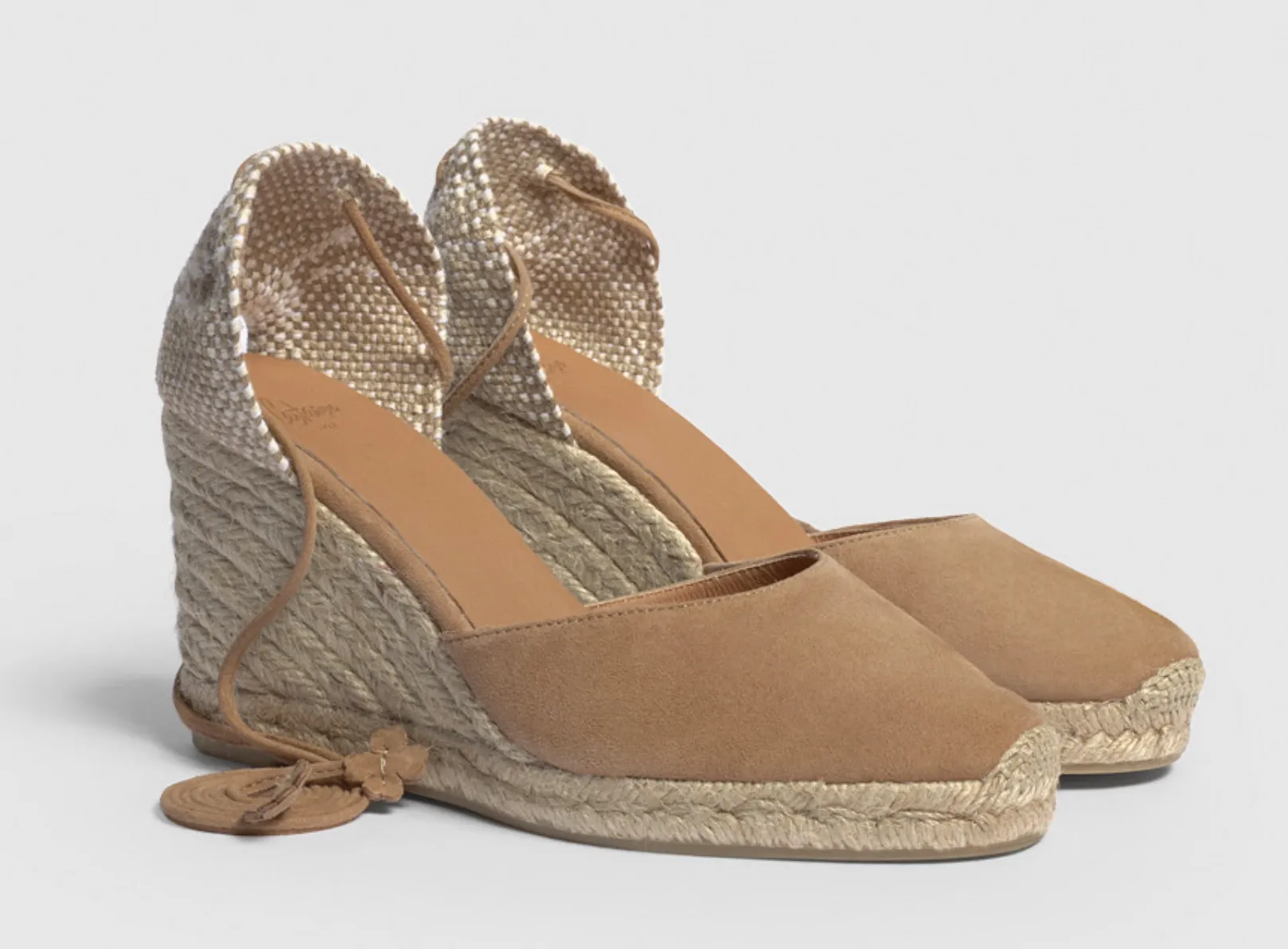 Castaner Carina 8 Tostado Taupe Suede Wedge Espadrilles