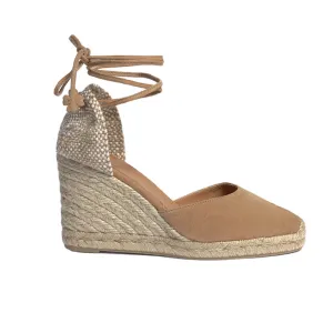 Castaner Carina 8 Tostado Taupe Suede Wedge Espadrilles