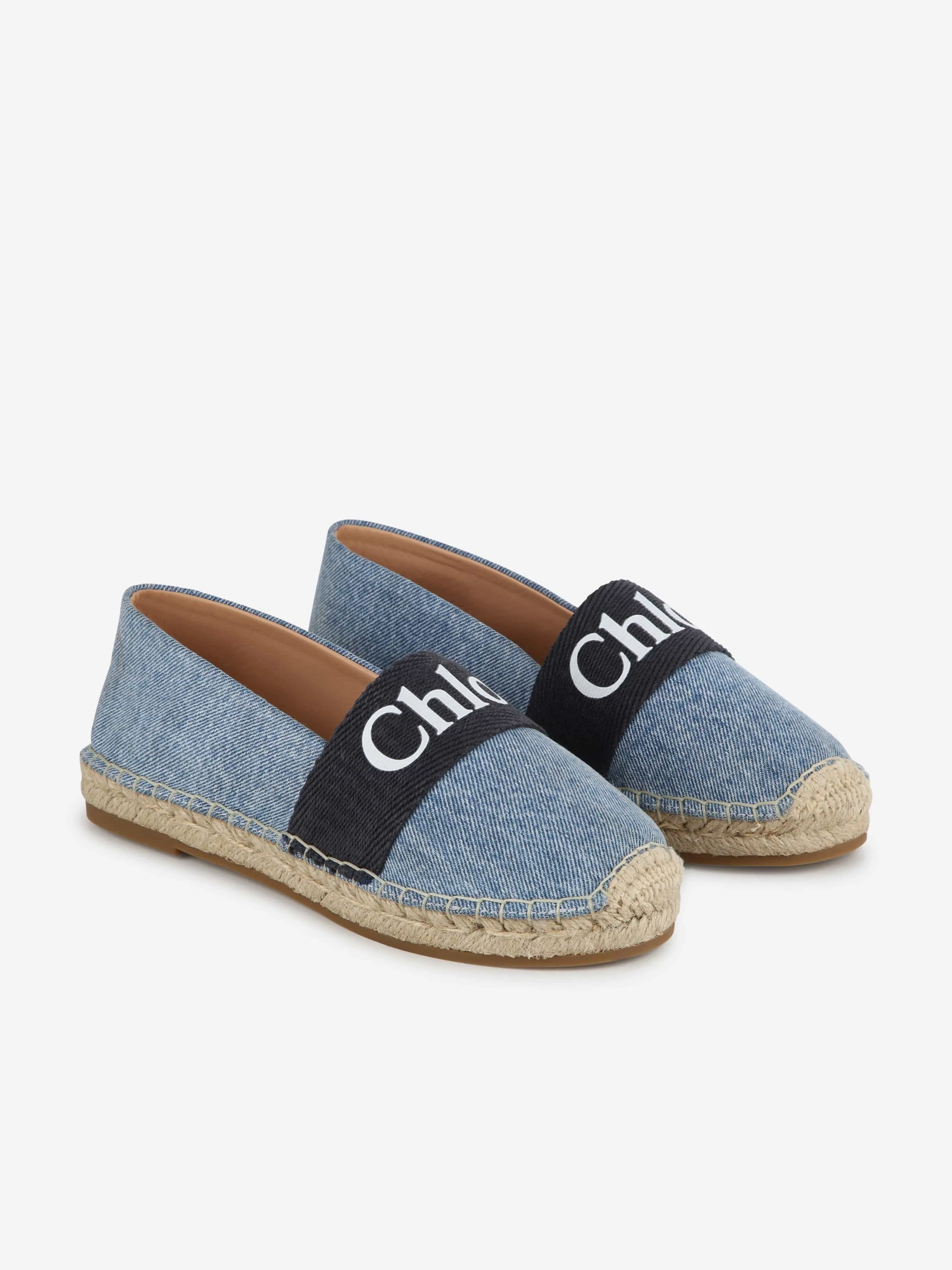 Chloé Girls Denim Espadrilles in Blue