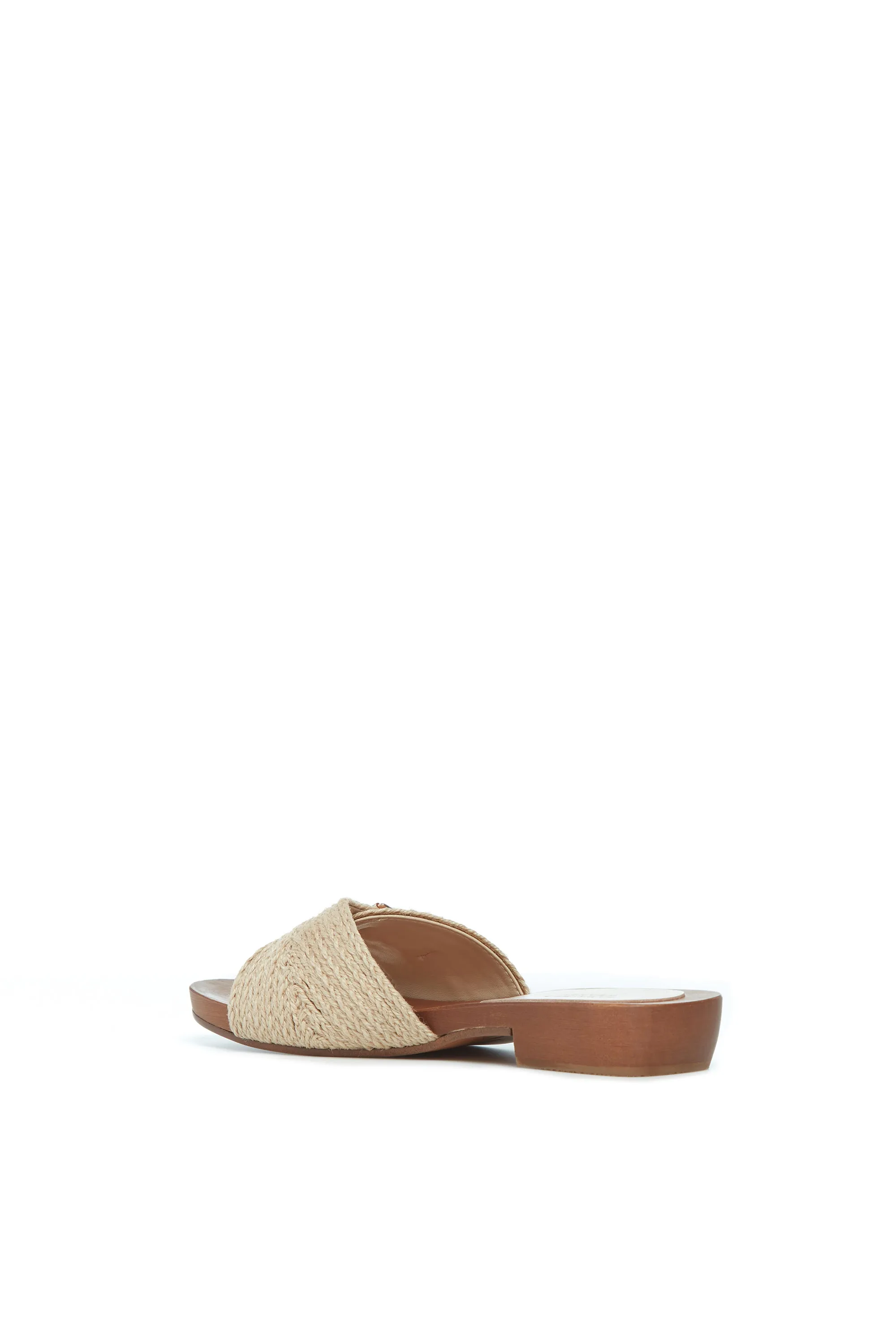 Clover Slide Sandal in Cream Leather Jute