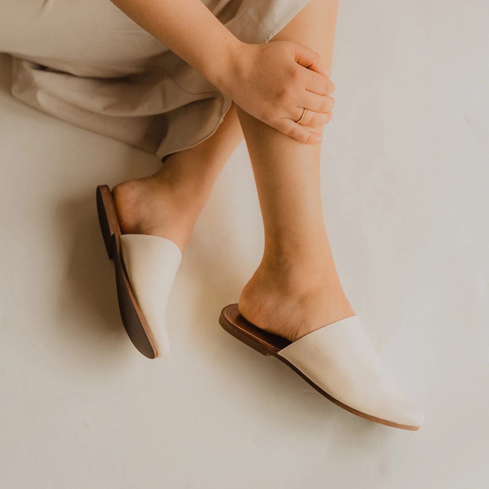 Cream Otoño Mule {Women's Leather Shoes}