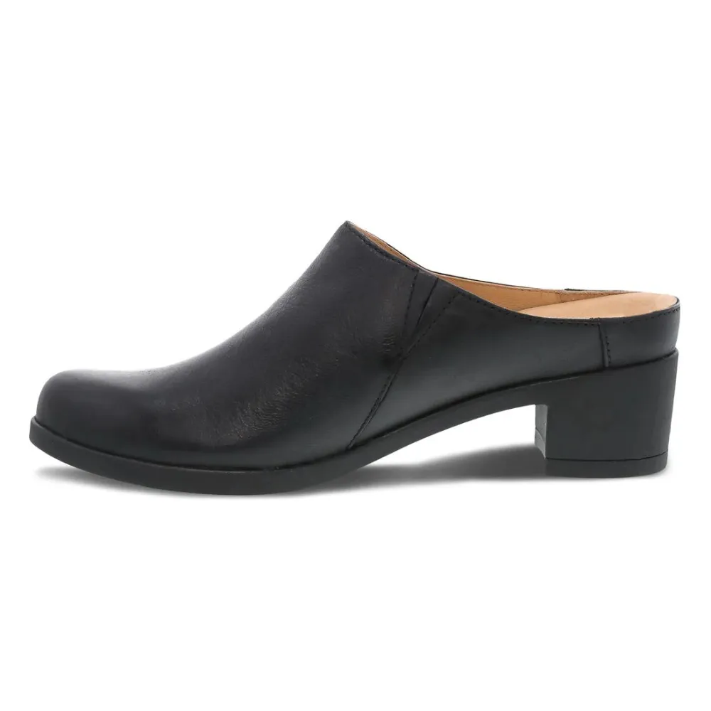 Dansko Carrie Black Burnished Nubuck Clogs (Women's)