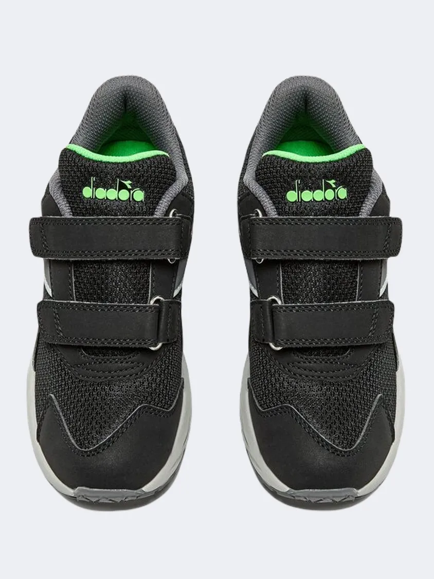 Diadora Falcon V 4 Ps-Boys Running Shoes Black/Grey/Green