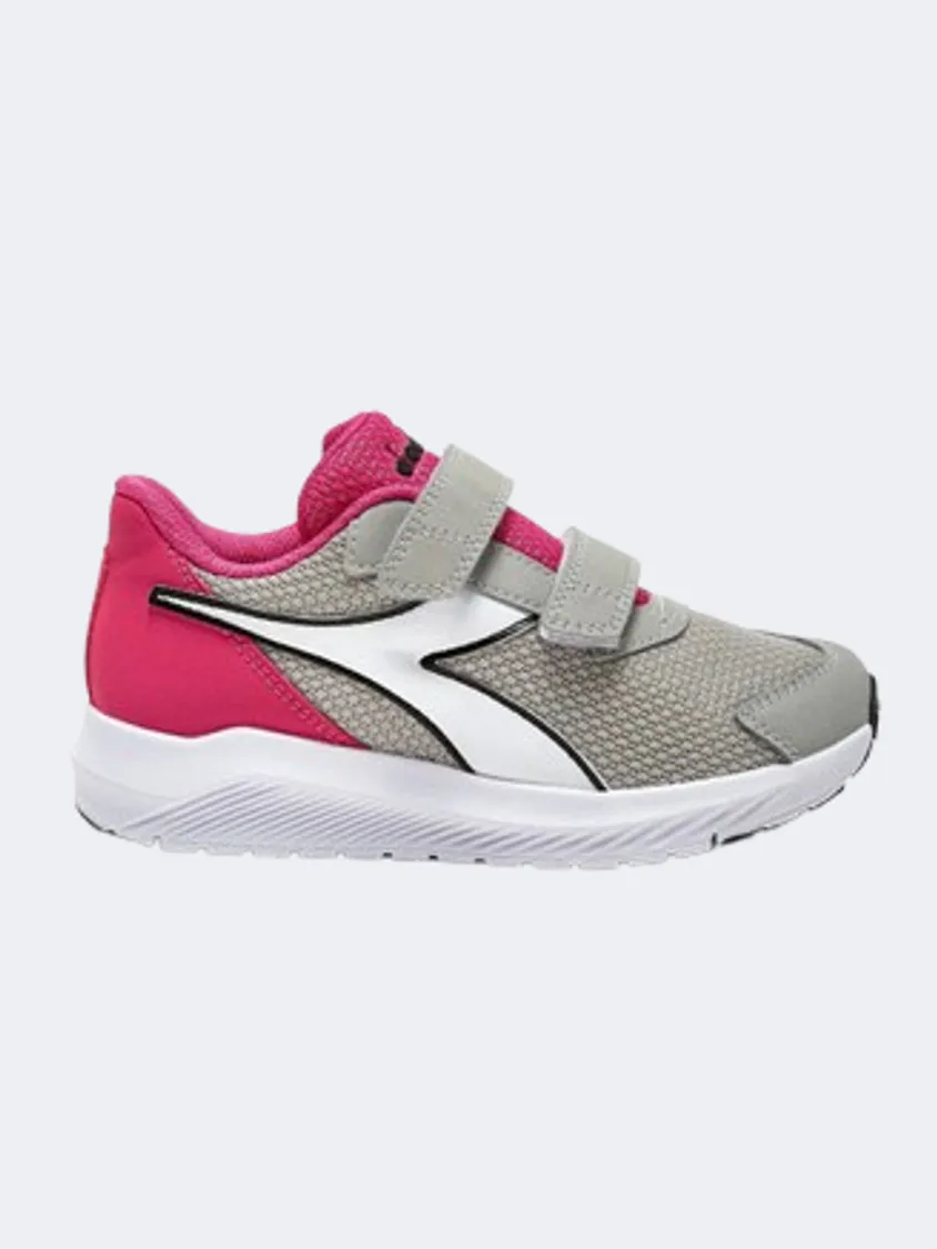 Diadora Falcon V 4 Ps-Boys Running Shoes Silver/Pink/White