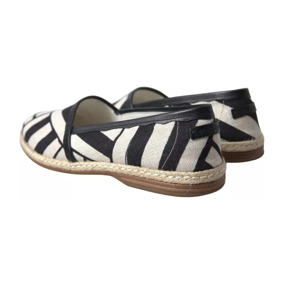 Dolce & Gabbana Elegant Striped Leather Espadrilles