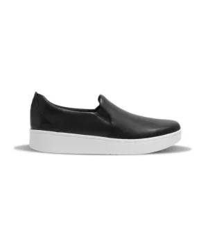 Fitflop Rally Leather Slip-On Skate Sneakers Black