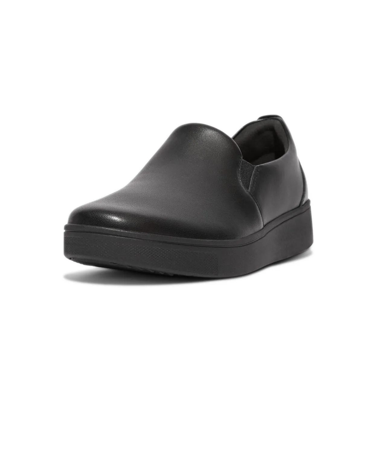 Fitflop Rally Leather Slip-On Skate Sneakers Black/Black