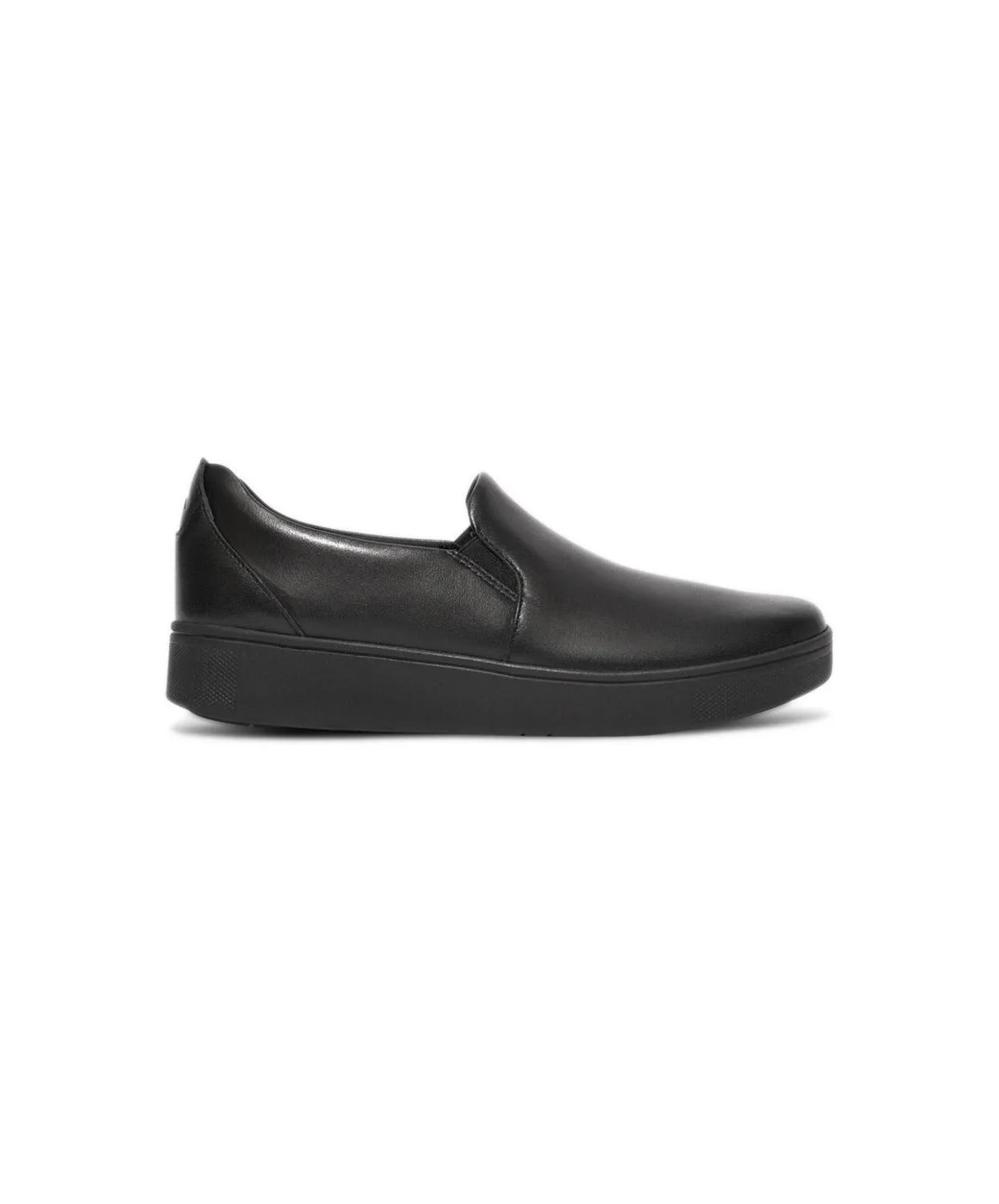 Fitflop Rally Leather Slip-On Skate Sneakers Black/Black