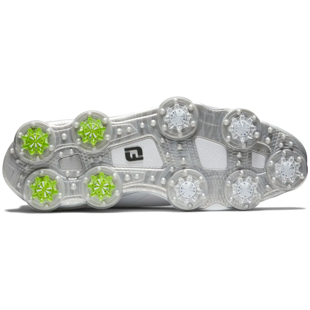 FootJoy Tour Alpha Spiked Waterproof Shoes - White/Grey/Lime