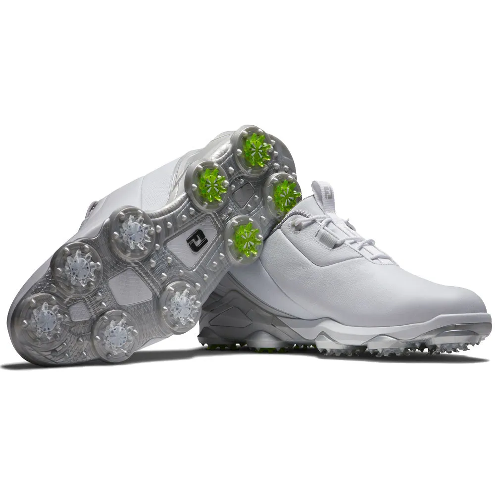 FootJoy Tour Alpha Spiked Waterproof Shoes - White/Grey/Lime