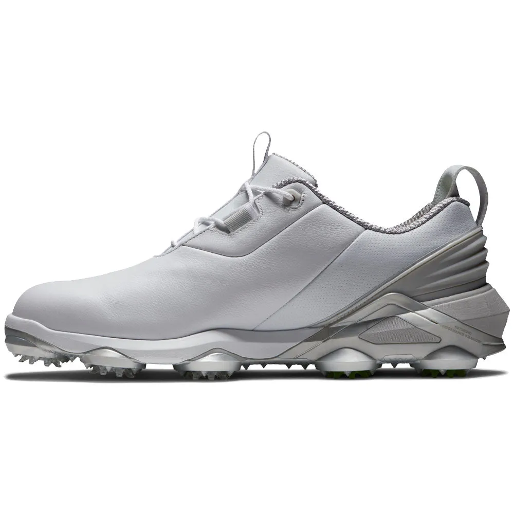 FootJoy Tour Alpha Spiked Waterproof Shoes - White/Grey/Lime