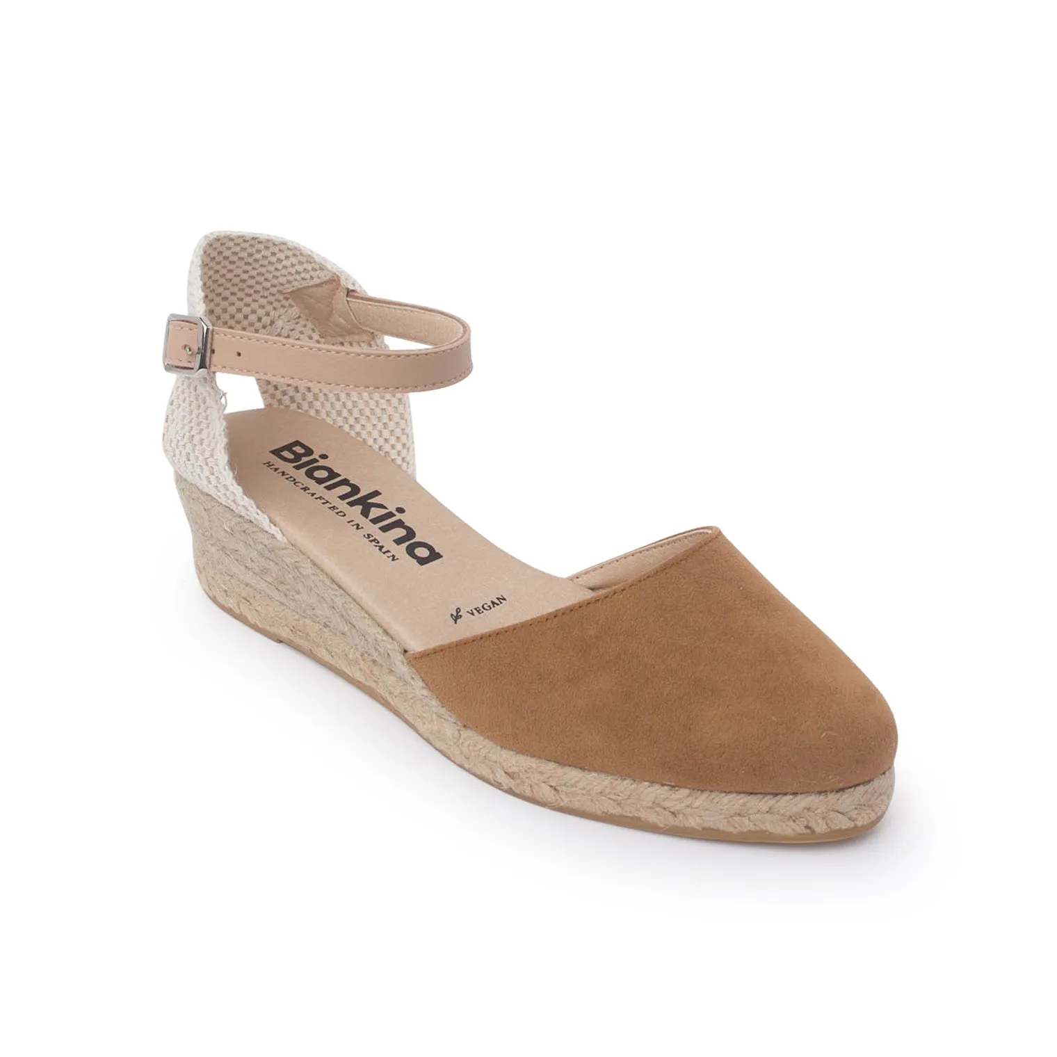 Garda Vegan Suede Espadrille Wedges - Sand