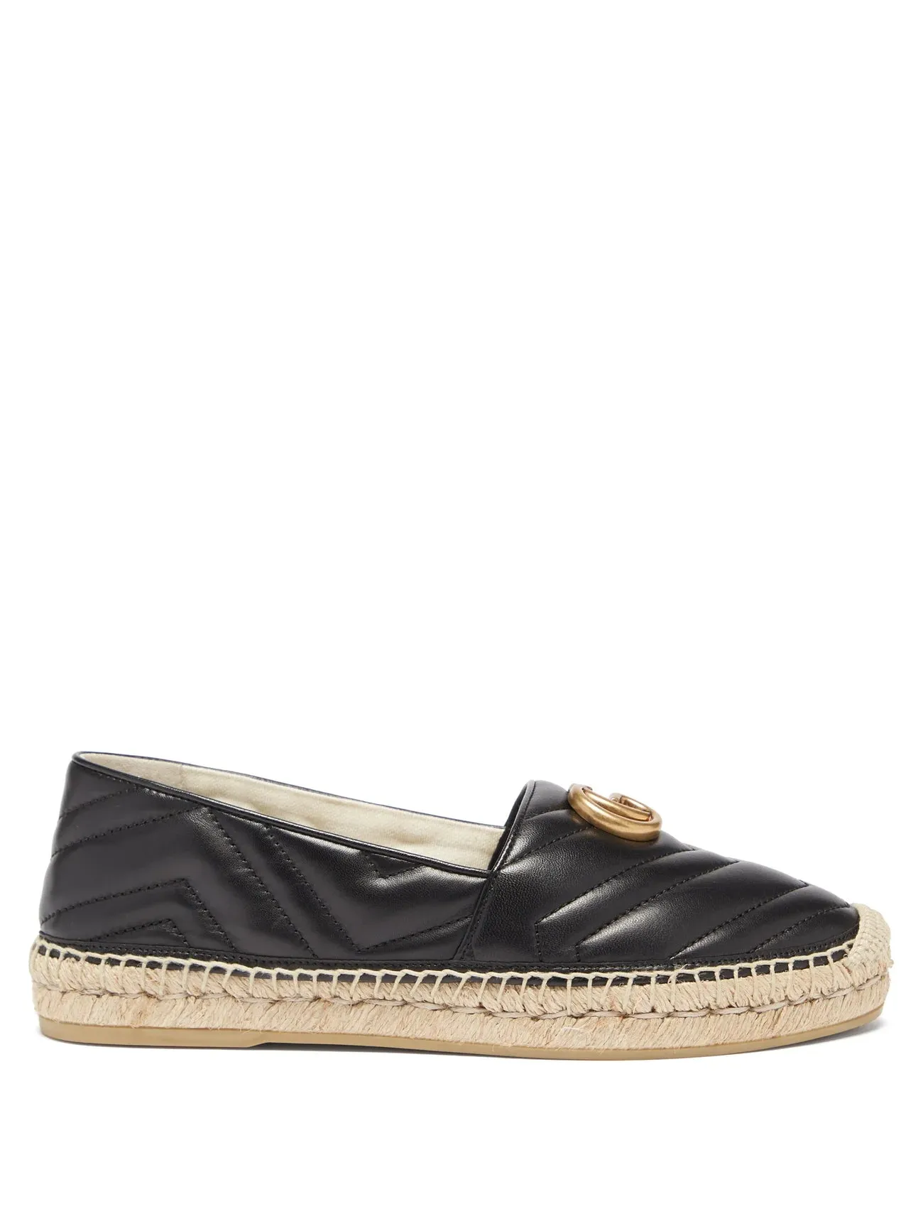 GG Matelassé-Leather Espadrilles